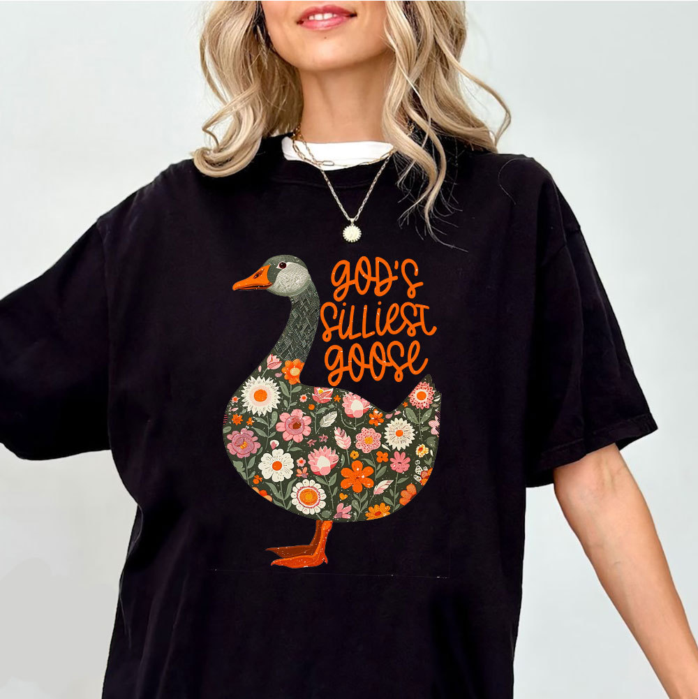 God's Silliest Goose Floral Christian T-Shirt