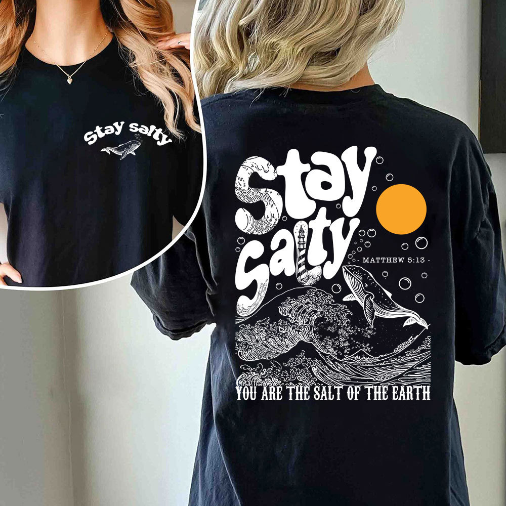 Stay Salty Ocean Waves Christian T-Shirt