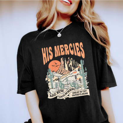 His Mercies Are New Every Morning Boho Christian T-Shirt
