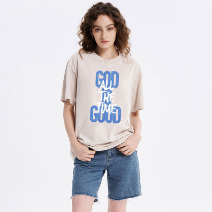 God Is Good All The Time Christian Washed T-Shirt