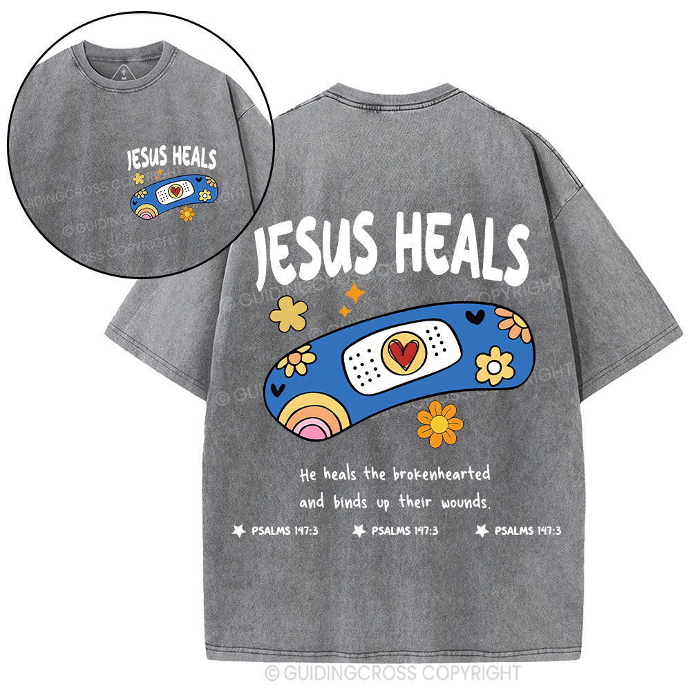 Jesus Heals Christian Washed T-Shirt