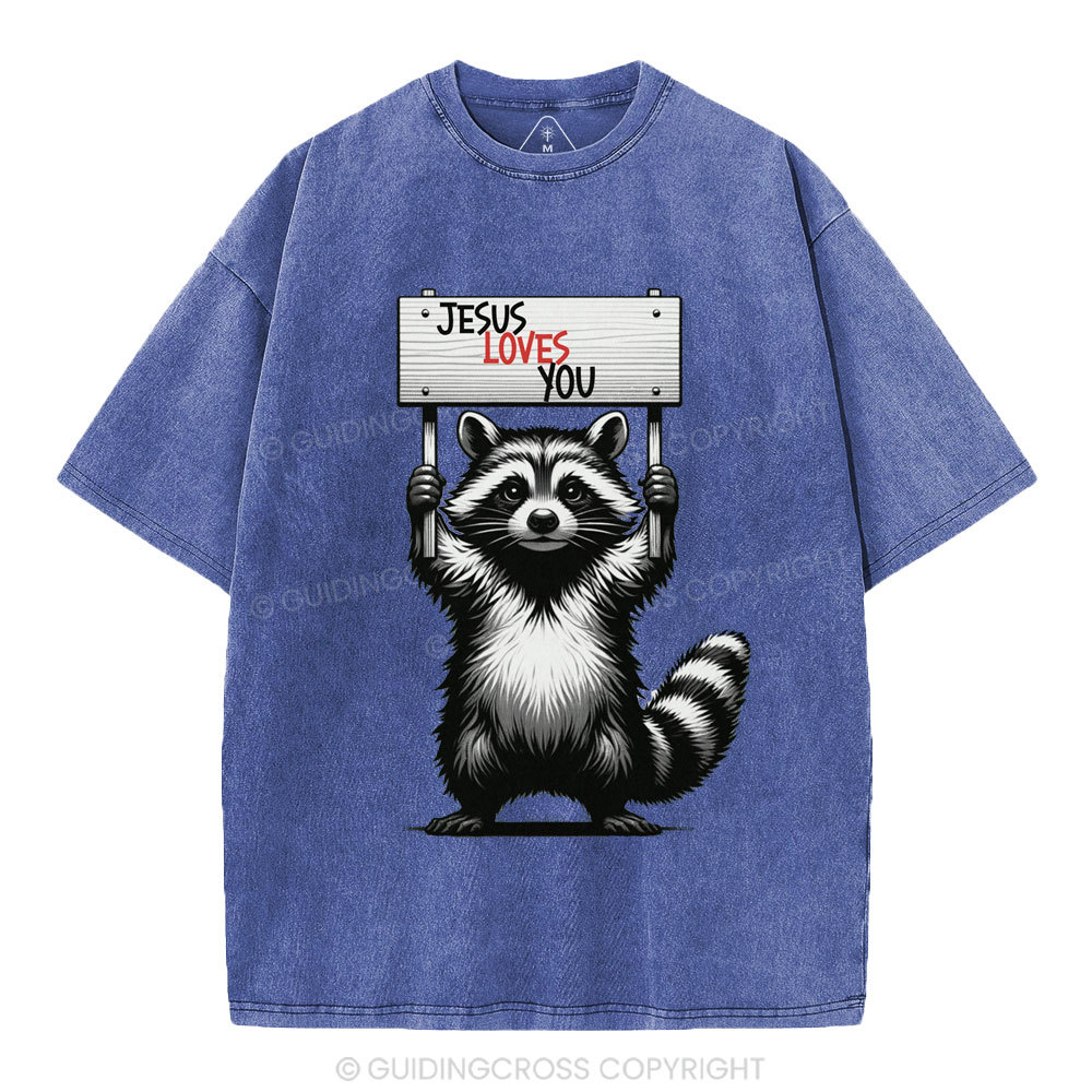 Jesus Loves You Christian Washed T-Shirt