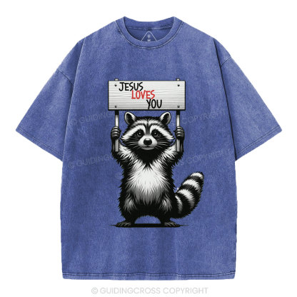 Jesus Loves You Christian Washed T-Shirt