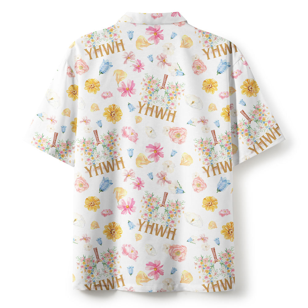 YHWH Flower WHite Christian Hawaiian Shirt