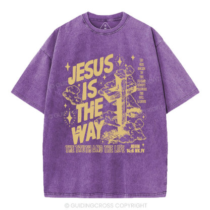 Jesus Is The Way Christian Washed T-Shirt