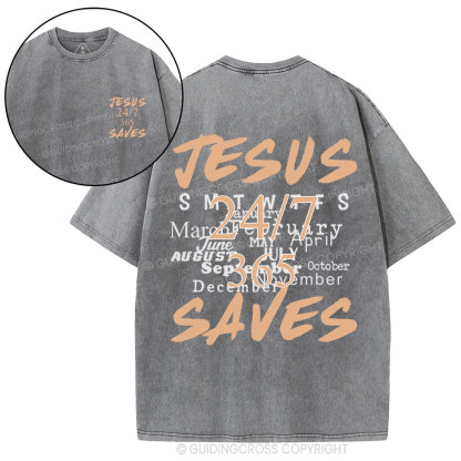 Jesus Saves Christian Washed T-Shirt