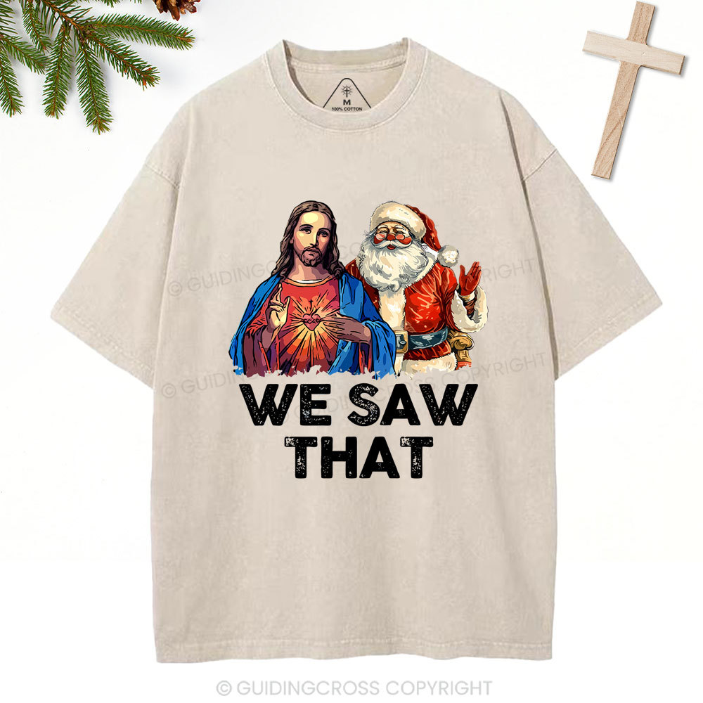 SAY JEEZ Chrisrtian Christmas Washed T-Shirt Sale - GuidingCross