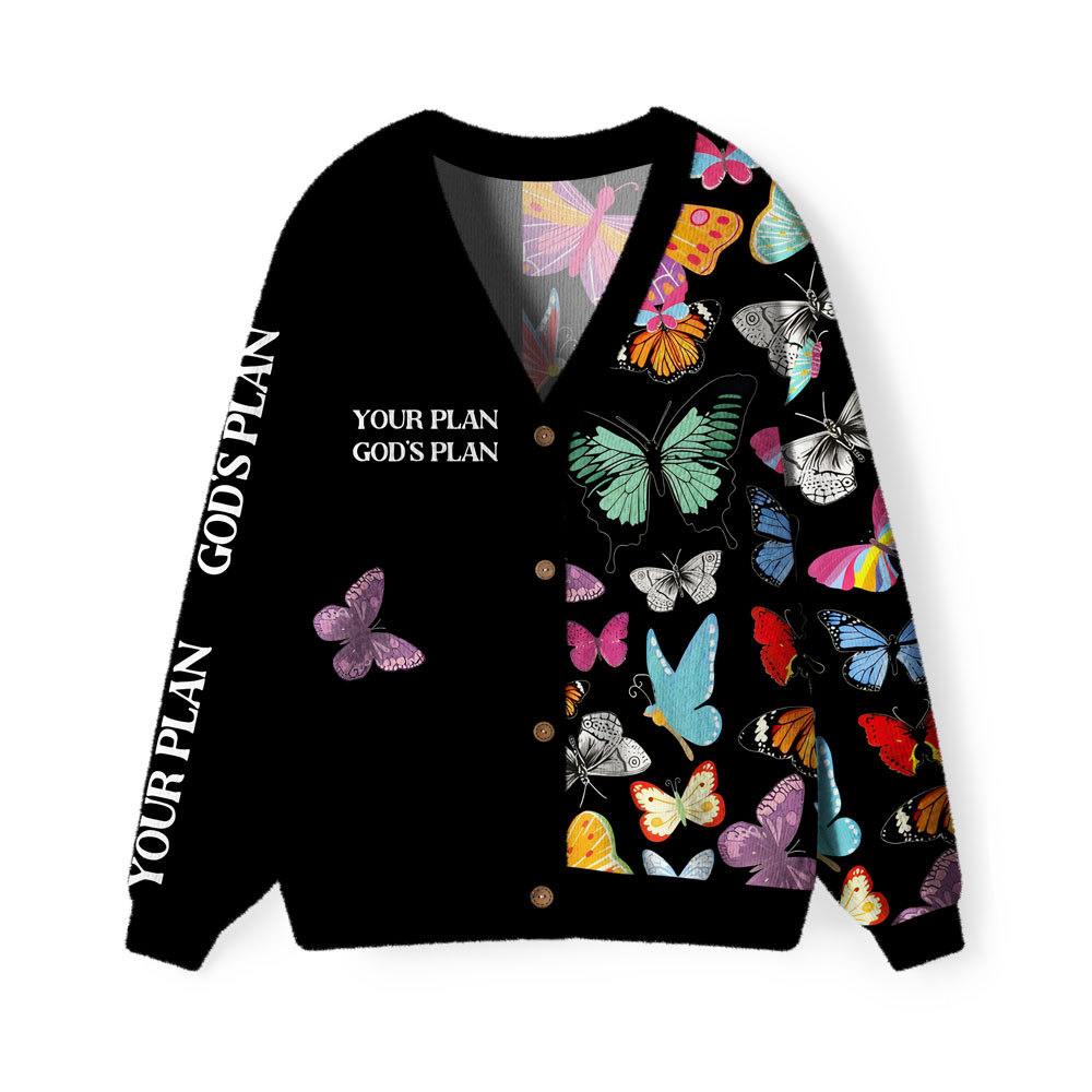 God's Plan And Your Plan Christian Lightweight Cardigan