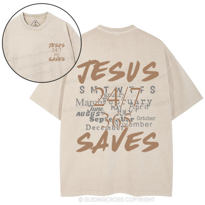 Jesus Saves Christian Washed T-Shirt