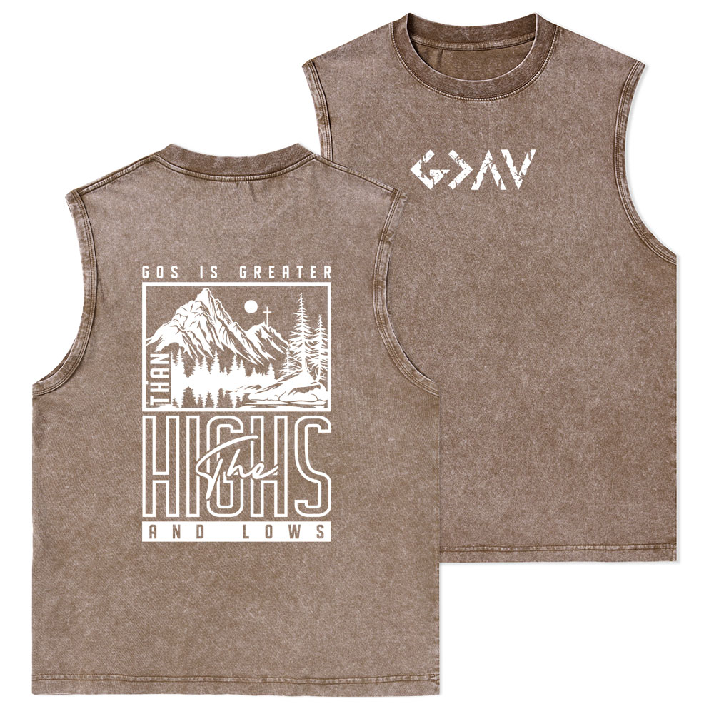 God Is Greater Christian Washed Tank Top