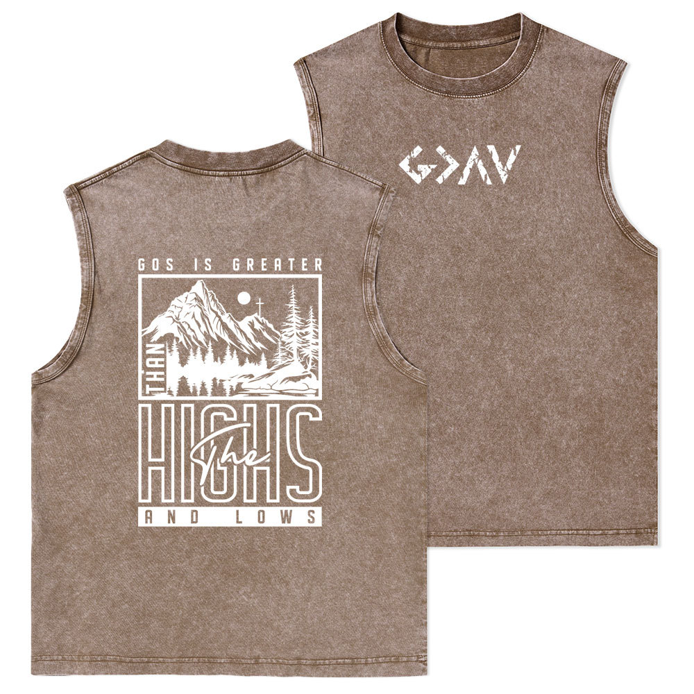 God Is Greater Christian Washed Tank Top