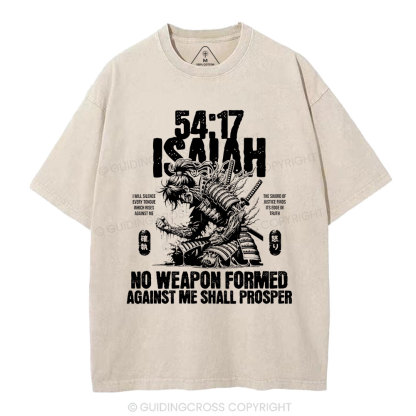 No Weapen Formed Against Me Shall Prosper Christian Washed T-Shirt