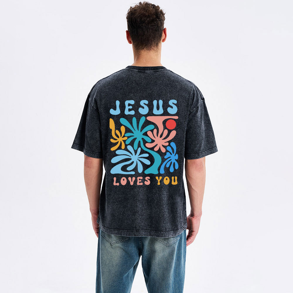Jesus Love You Christian Washed T-Shirt