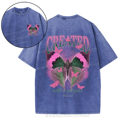 Created With A Purpose Christian Washed T-Shirt
