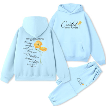 Created With Purpose lChristian Premium Fleece Hoodie Set