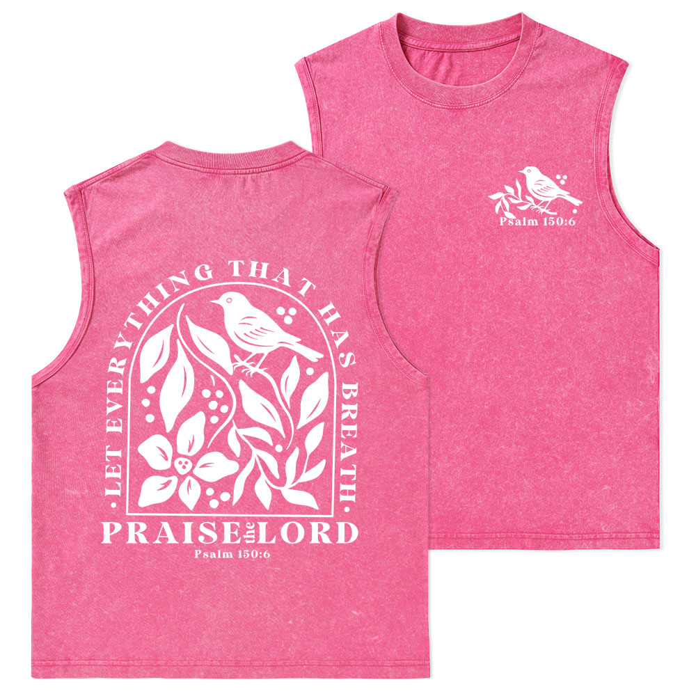 Let Everything That Has Breath Christian Washed Tank Top