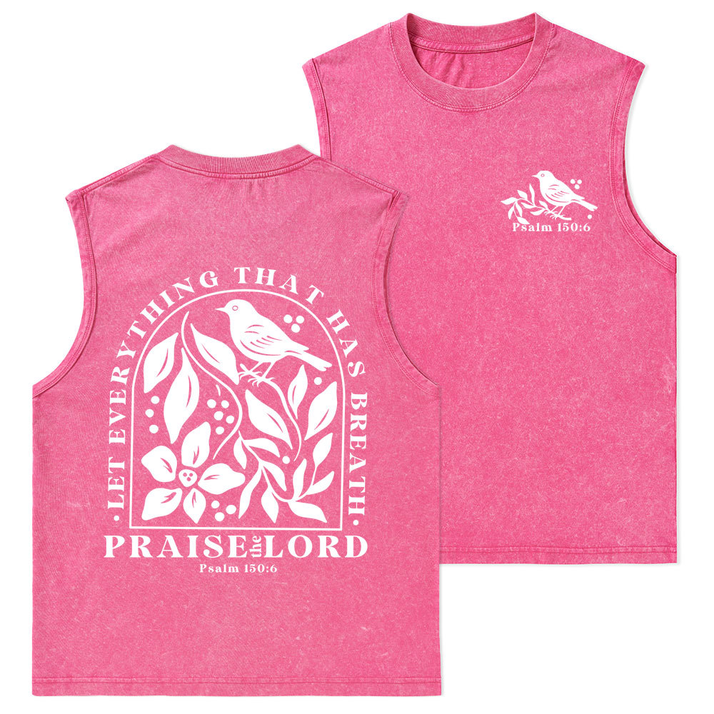 Let Everything That Has Breath Christian Washed Tank Top