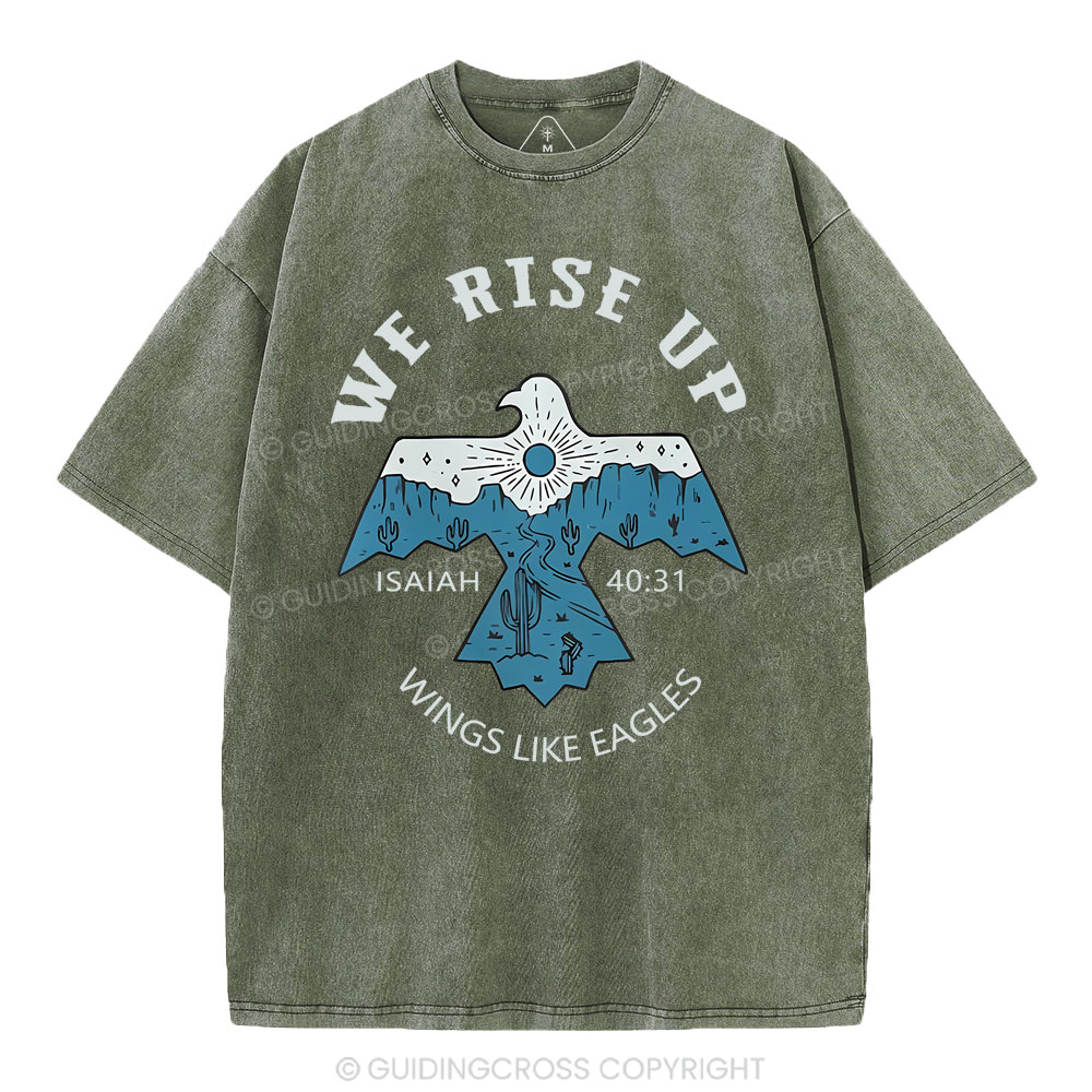 We Rise Up Christian Washed T-Shirt