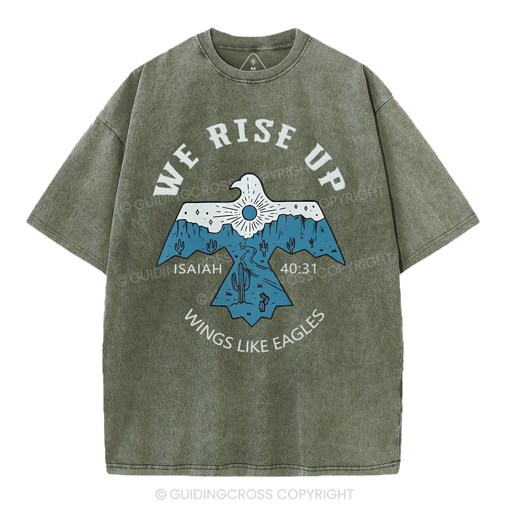 We Rise Up Christian Washed T-Shirt