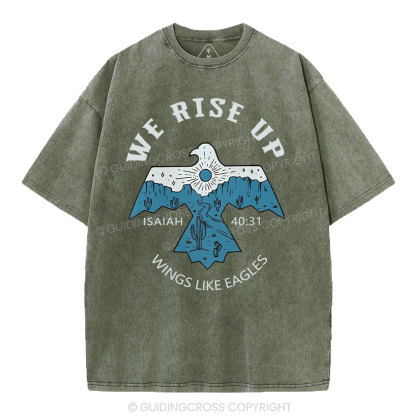 We Rise Up Christian Washed T-Shirt