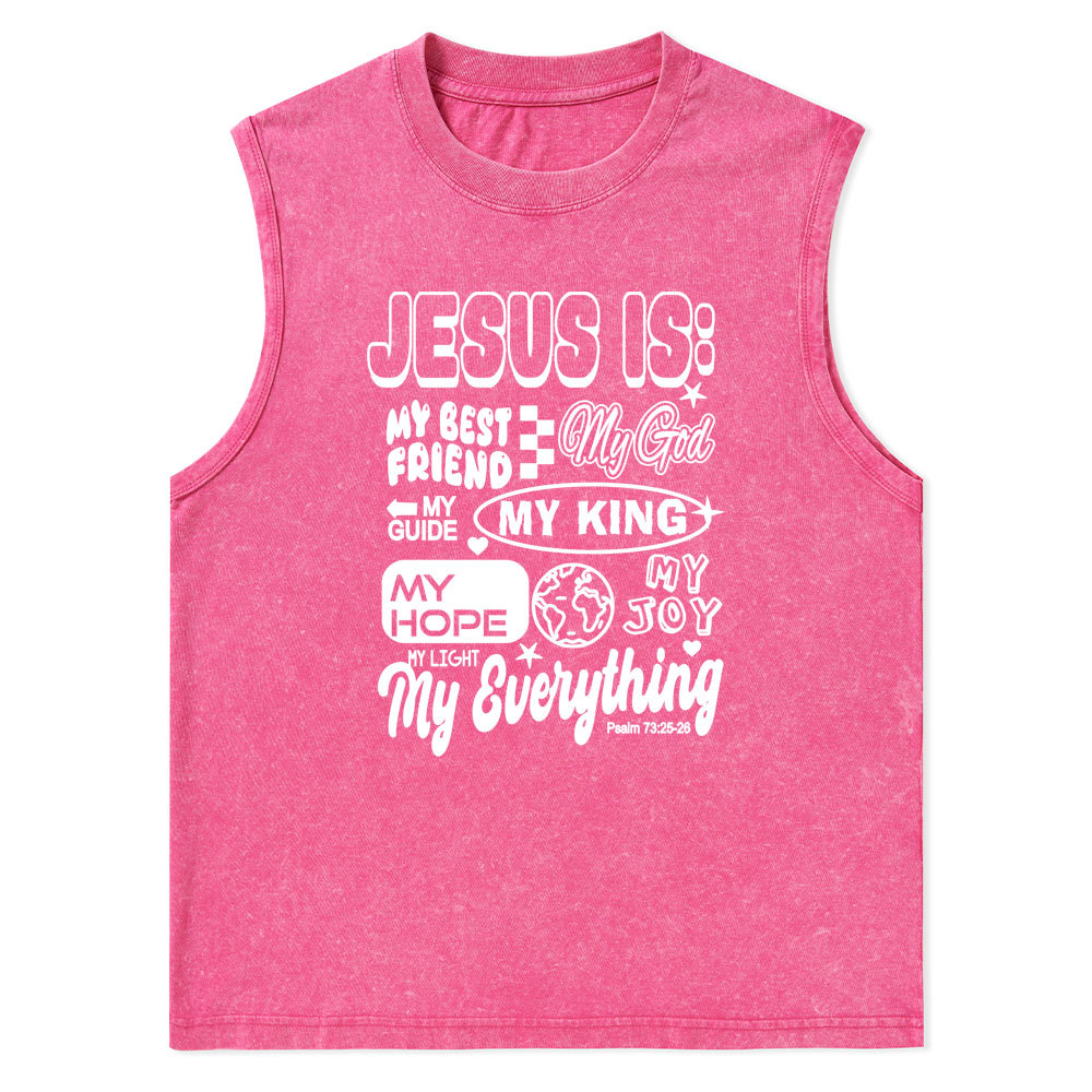 Jesus Is My Best Friend Christian Washed Tank Top