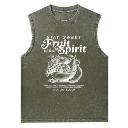 Stay Sweet Fruit Of The Spirit Christian Washed Tank Top