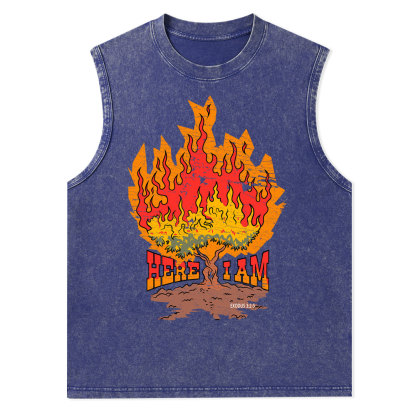 Here I Am Christian Washed Tank Top