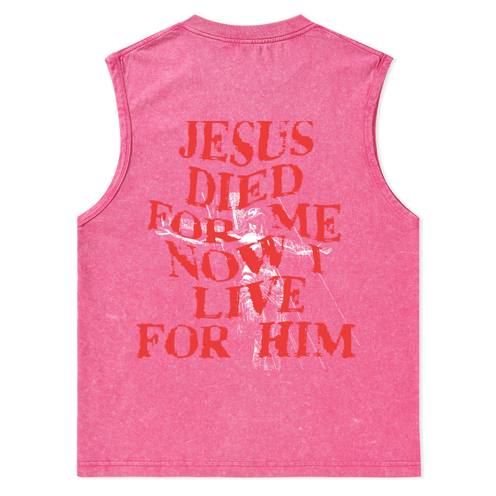 Jesus Died For Us Christian Washed Tank Top