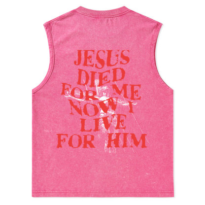 Jesus Died For Us Christian Washed Tank Top