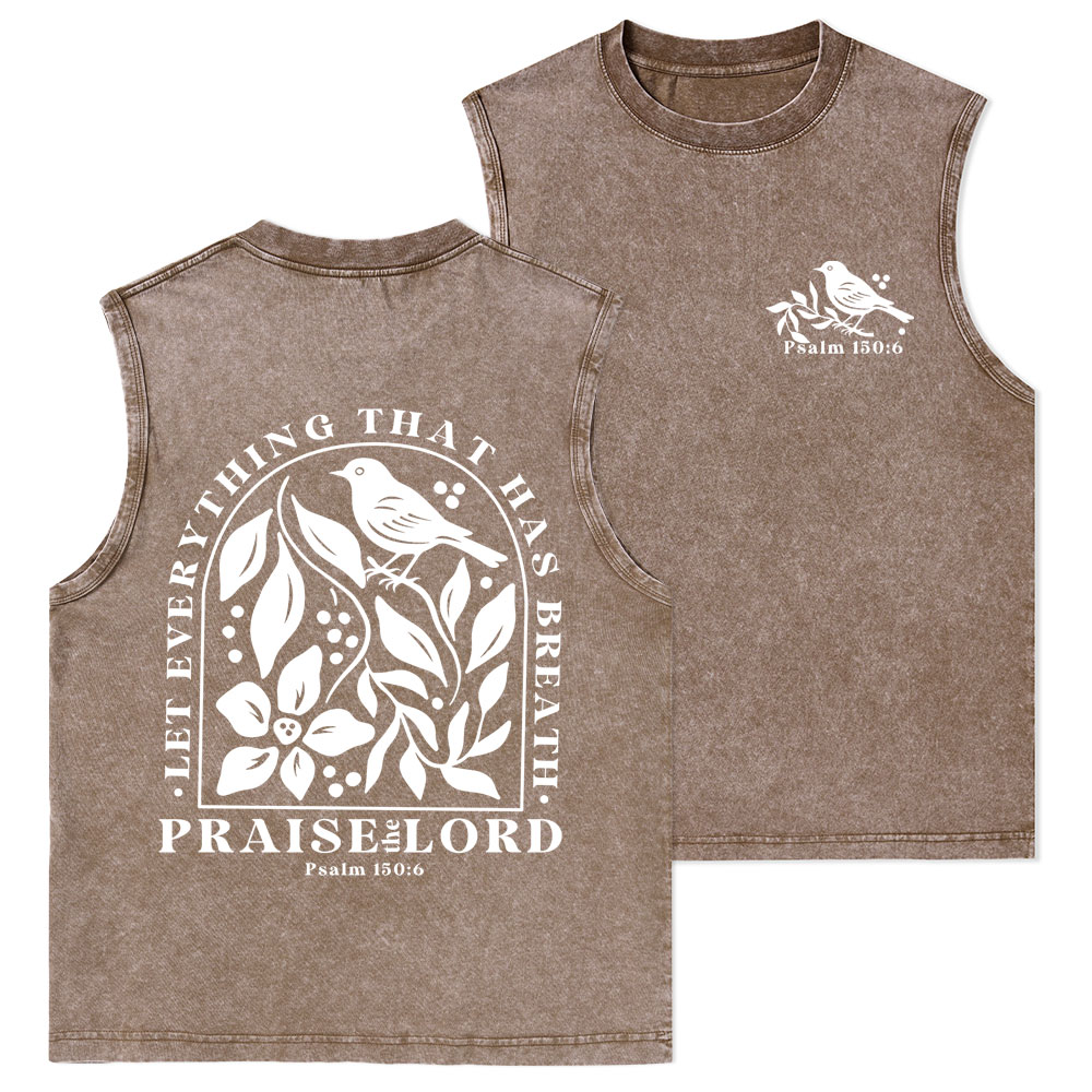 Let Everything That Has Breath Christian Washed Tank Top