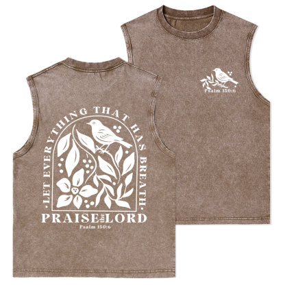 Let Everything That Has Breath Christian Washed Tank Top