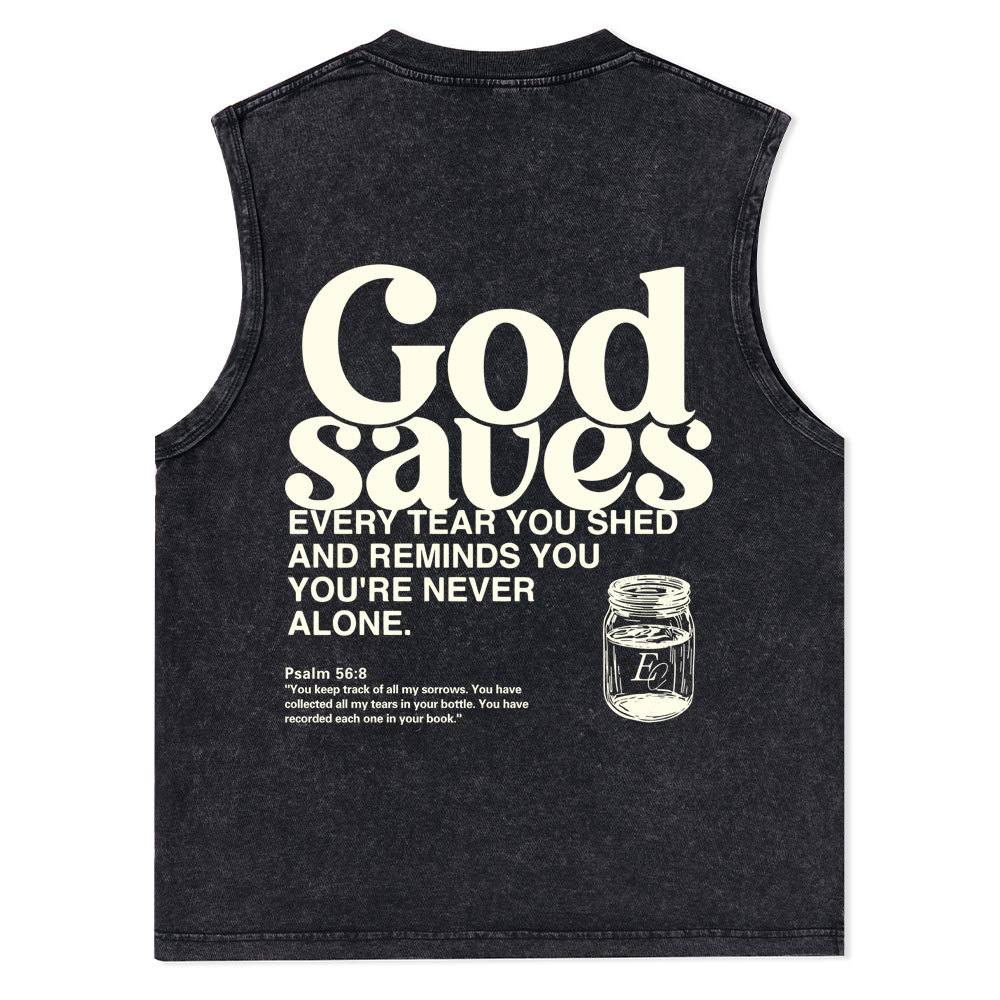 God Saves Christian Washed Tank Top