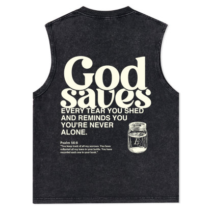 God Saves Christian Washed Tank Top