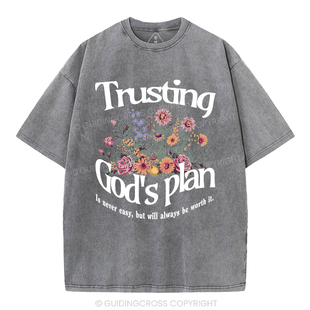 Trusting God's Plan Christian Washed T-Shirt