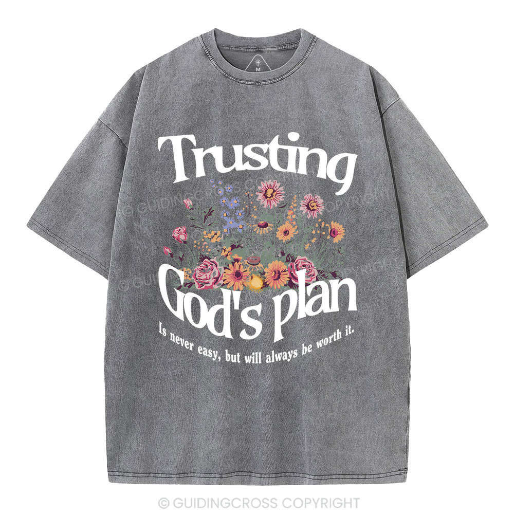 Trusting God's Plan Christian Washed T-Shirt