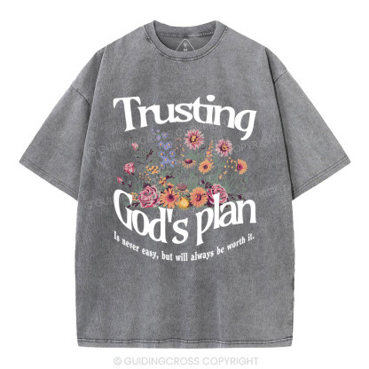 Trusting God's Plan Christian Washed T-Shirt