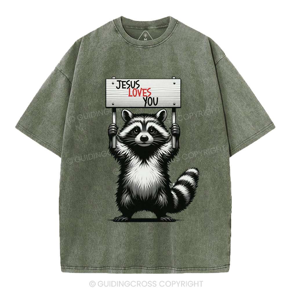 Jesus Loves You Christian Washed T-Shirt