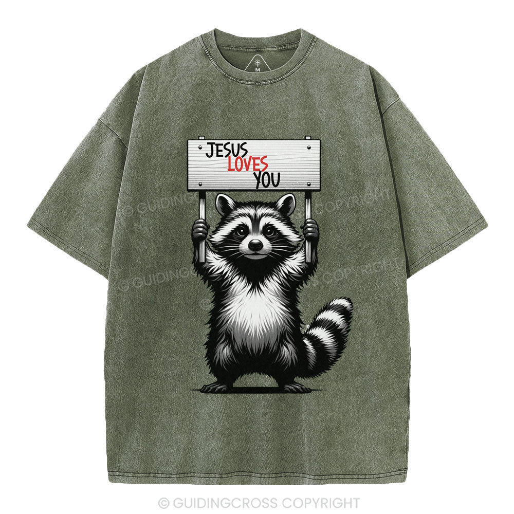 Jesus Loves You Christian Washed T-Shirt