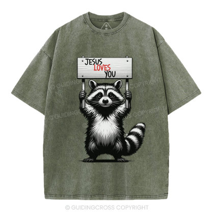 Jesus Loves You Christian Washed T-Shirt
