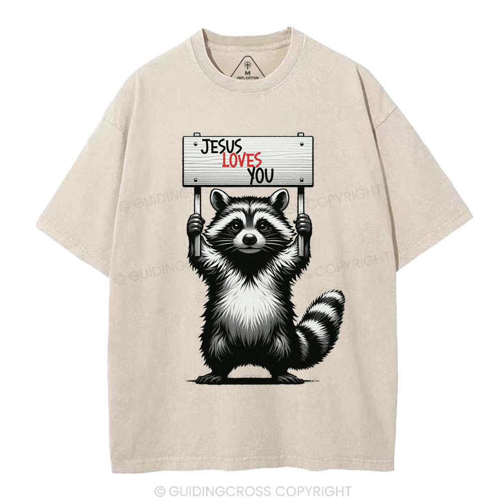 Jesus Loves You Christian Washed T-Shirt