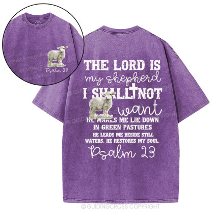 The Lord Is My Shepherd Christian Washed T-Shirt