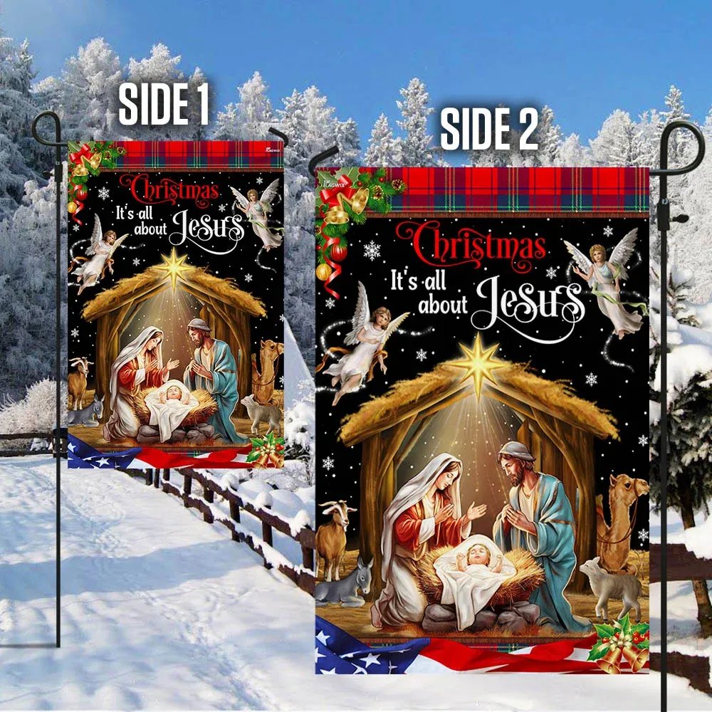 Christmas It’s All About Jesus Flag