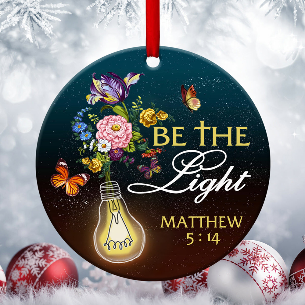 Be The Light Flower Ceramic Ornament