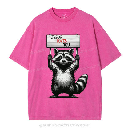 Jesus Loves You Christian Washed T-Shirt