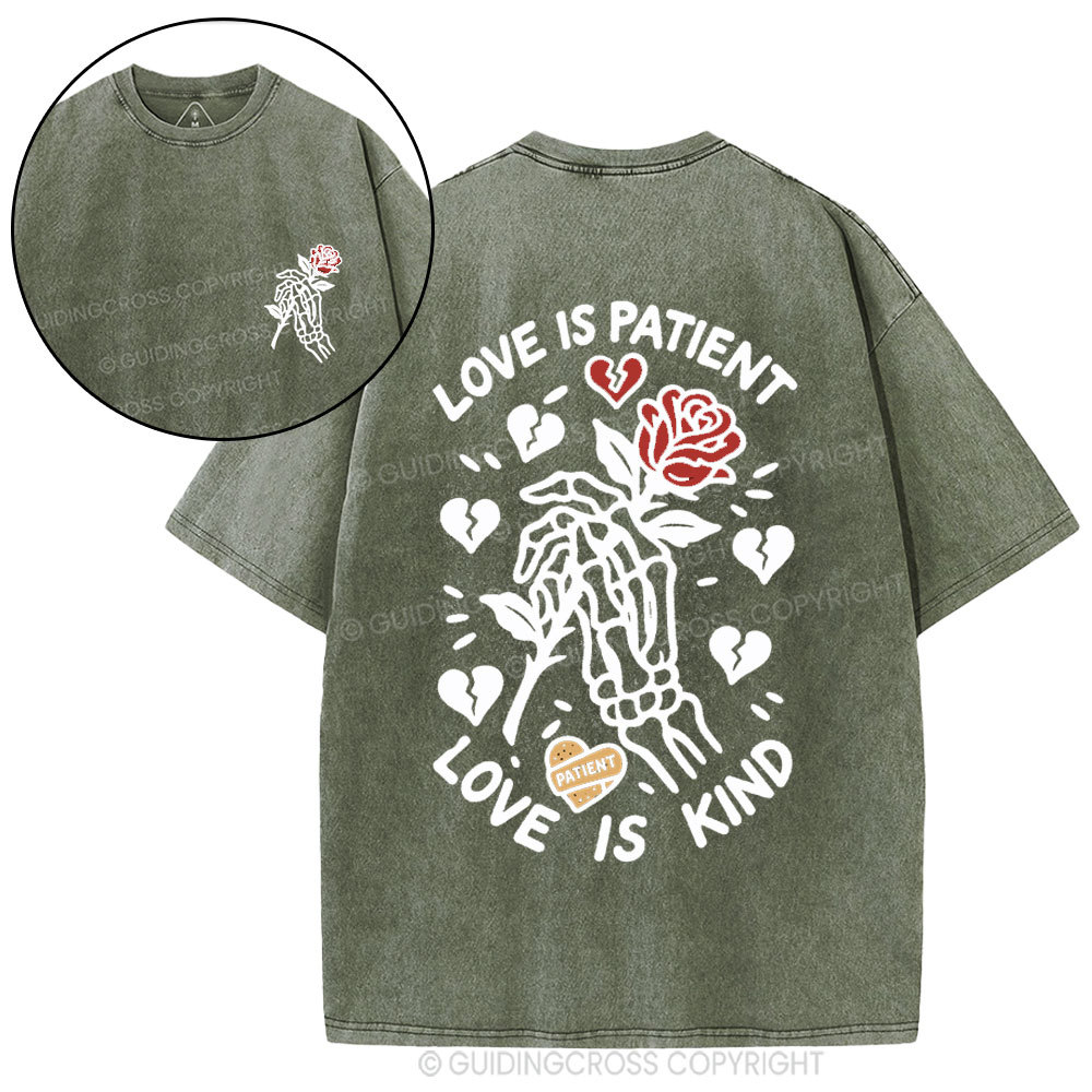 Love Is Patient Christian Washed T-Shirt