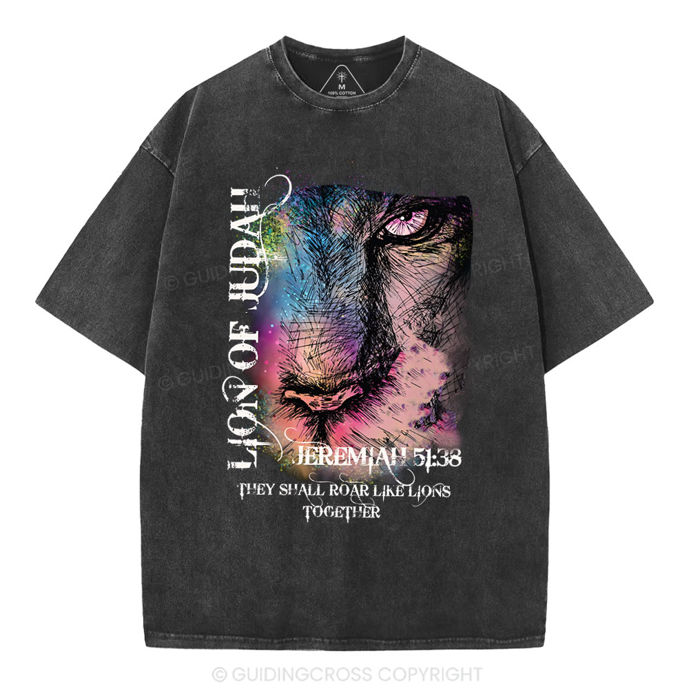 Lion Of Judah Christian Washed T-Shirt