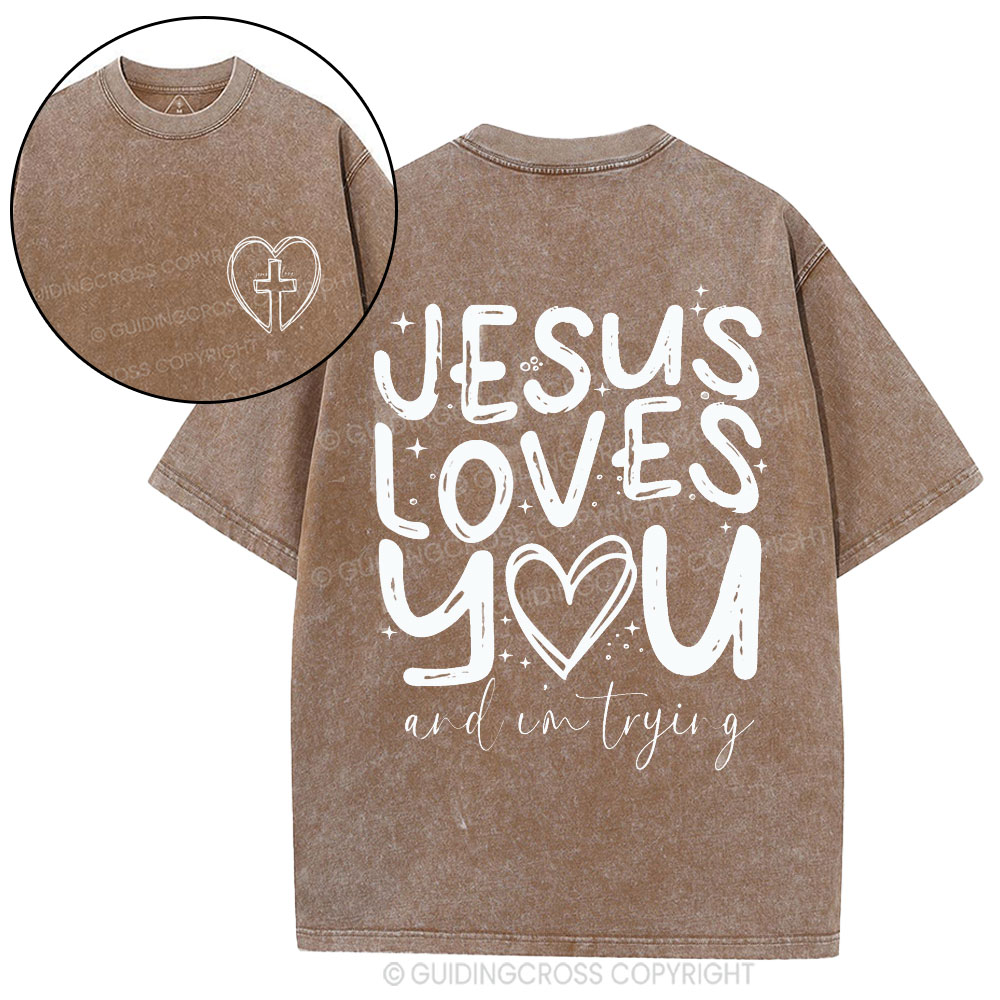 Jesus Love You Christian Washed T-Shirt