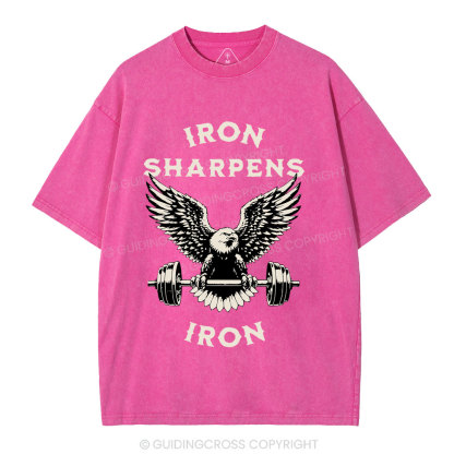 Iron Sharpens Christian Washed T-Shirt