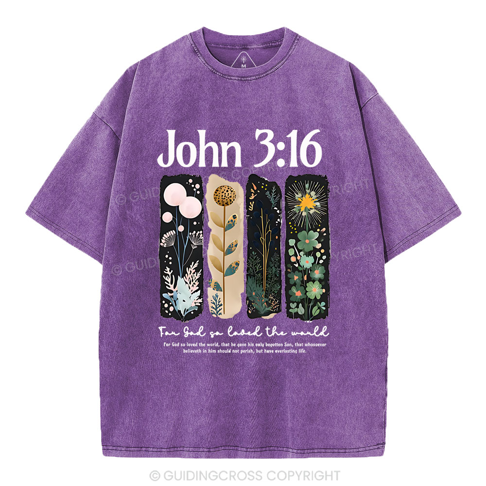 For God So Loved The World Christian Washed T-Shirt