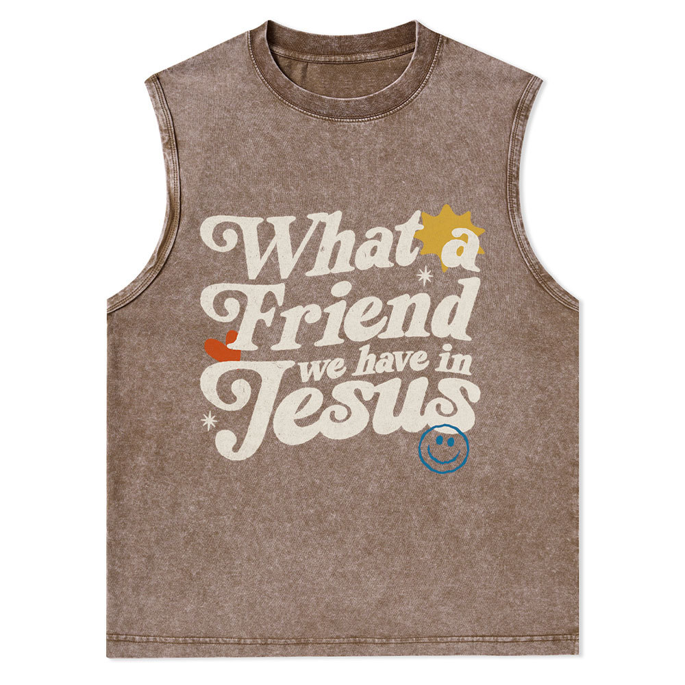 What Friend We Have In Jesus Christian Washed Tank Top